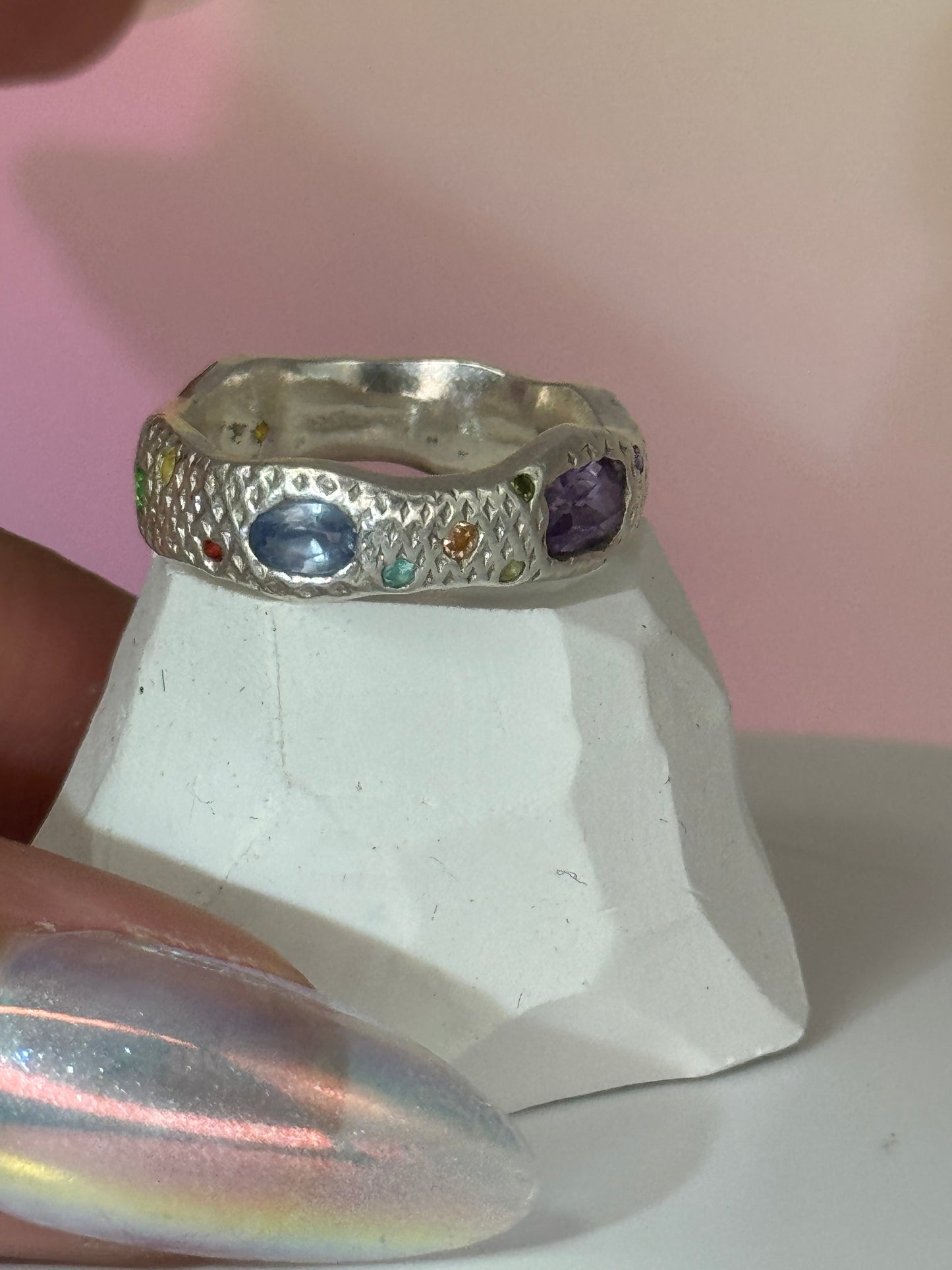 Thick rainbow snake band - size 8