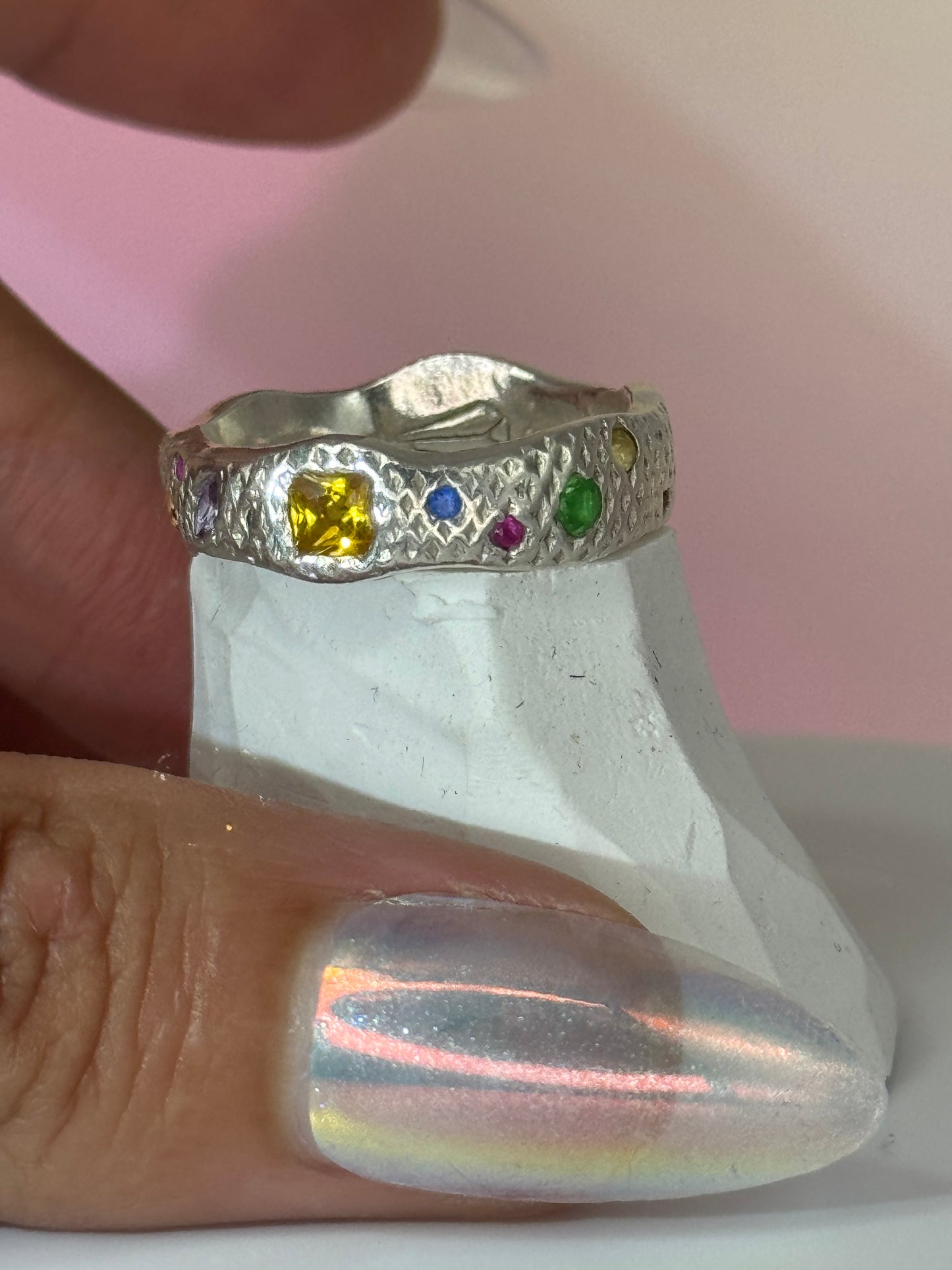 Thick rainbow snake band - size 8