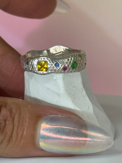 Thick rainbow snake band - size 8