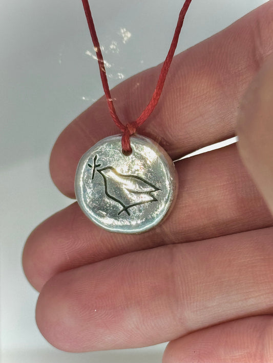 Pigeon & twig pendant